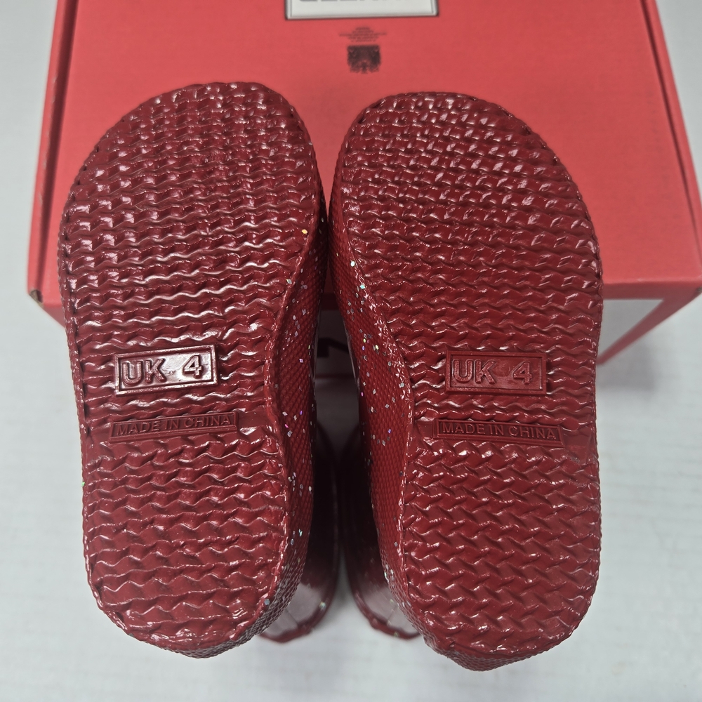 Hunter Kids First Glitter Rain Boots In Vital Burgundy Size EU 21 US C5 - C6 - Picture 7 of 12